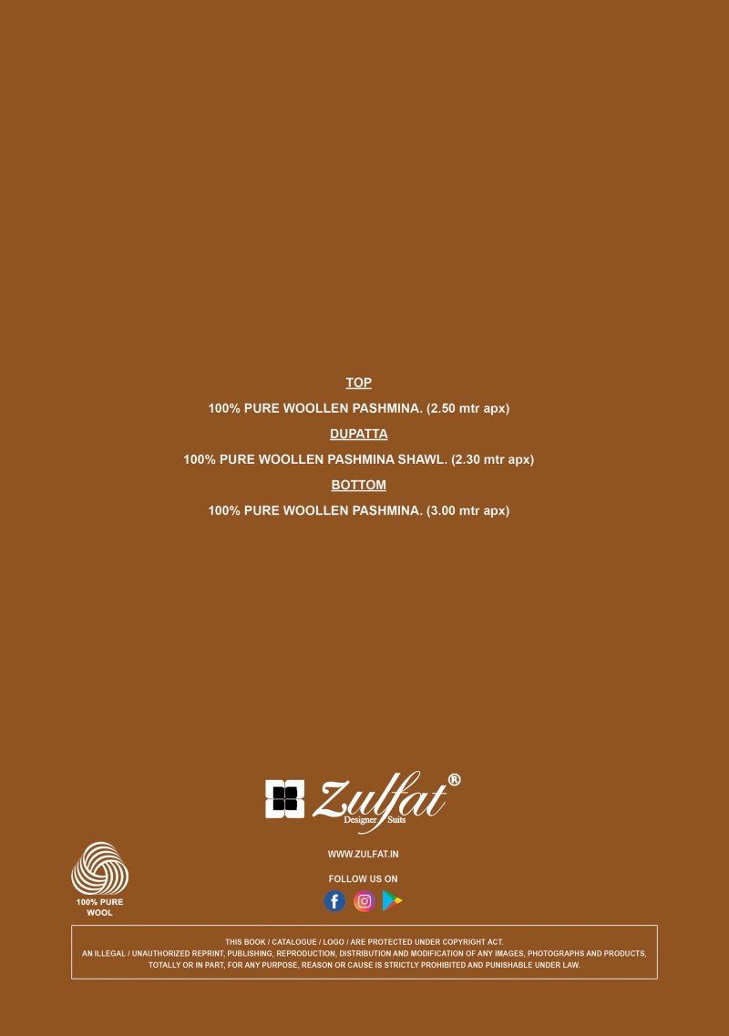 Gulnoor By Zulfat Woollen Pashmina Printed Dress Material